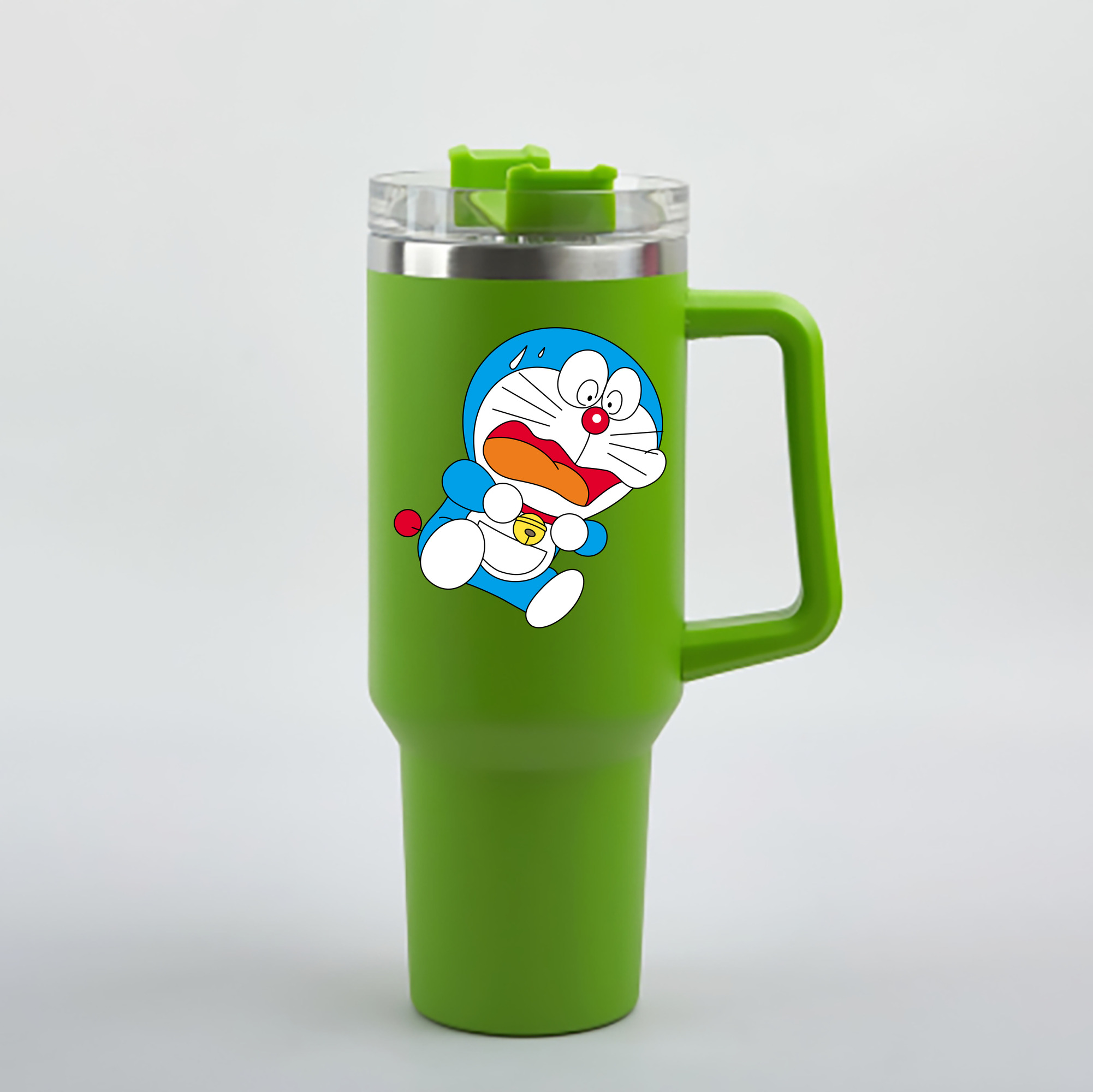 （画像用） ドラえもん Doraemon 1200mL車用タンブラー - クリスタルステッカー（プラスチックストロー付き）